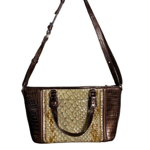 #165 BRAHMIN Champagne & Bronze Bag - Picture 4 of 13